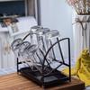Kitchen Storage Rack Durable Metal Organizer Holder For Mugs Glass Cup Inverted Dustproof Drainage Storage Rack Home Storages