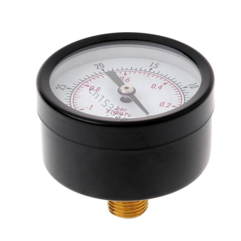 50mm Dial Size Vacuum Manometer 1/4" BSPT Thread 0~-30inHg 0~-1bar Dual Scale R7UB