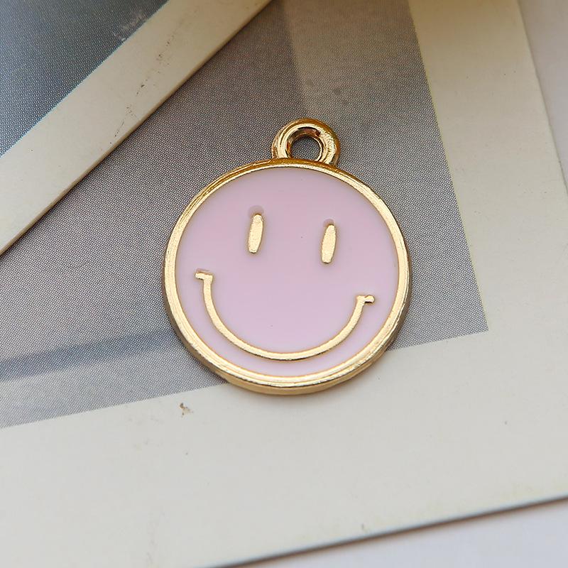 Korean-Style K Gold Alloy Cartoon Smiley Face Charms: Cute DIY Earrings, Bracelets, and Pendants.