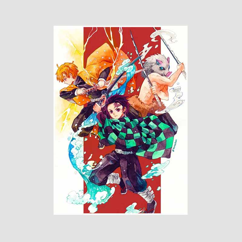 Japanese Comic Movie Demon Slayer Mugen Train Anime Posters Kimetsu No Yaiba White Paper Poster Art Painting Wall Decoration Mural Home Decor