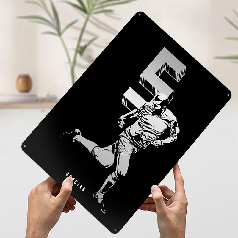 Zinedin Zizou Zidane Illustration Tinplate Poster Customized Wall Art Vintage Metal Signs Retro Tin Plaque for Gaming Decoration