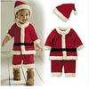 Limspace Santa Claus Costume for Kids, Christmas Costume Set for Boys and Girls, Includes Top and Bottoms, Santa Hat, Belt, and Christmas Stickers,