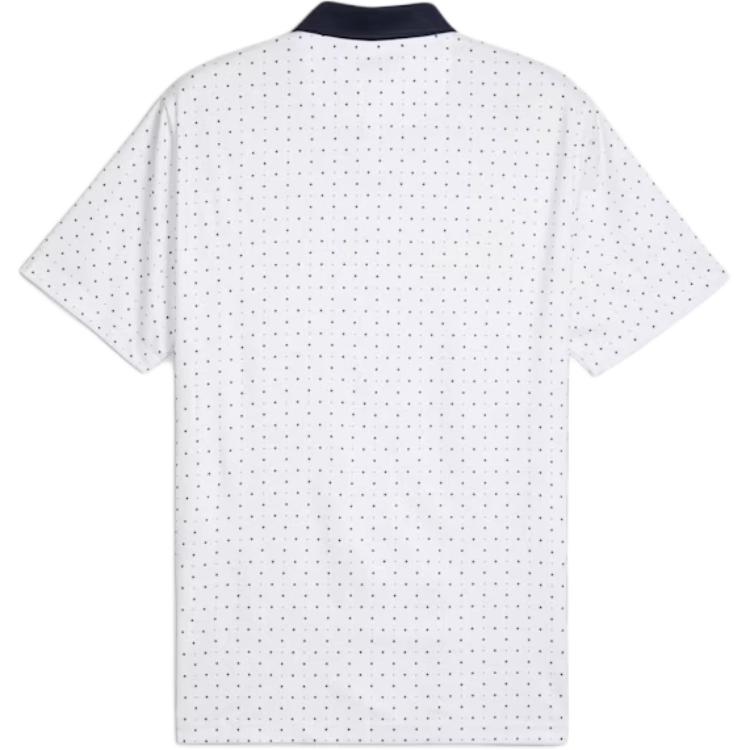 Puma Pure Geo Polka Dot Printed Pullover Casual Short Sleeve Polo Shirt Men Polo Shirts White 624474-02