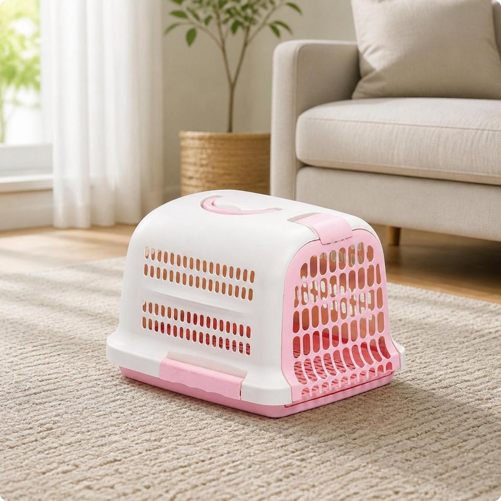 Plastic Pet Transport Crate Breathable Hard Shell Cat Carrier Lightweight