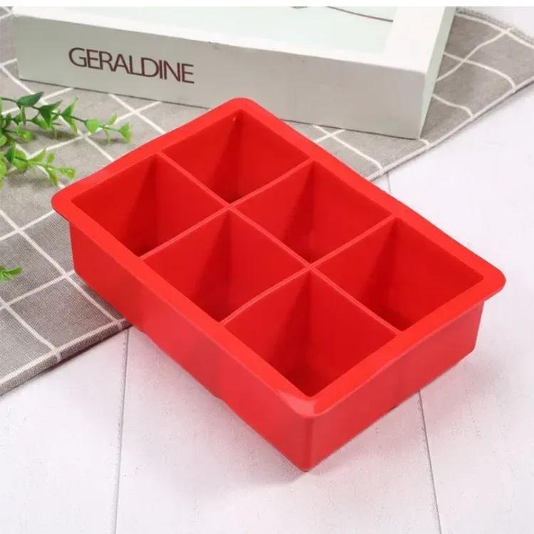 

Пищевой 16,5/11,5/5 см Квадратная форма Форма для кубиков льда Форма для фруктового льда 6 ячеек Поддон для льда Бар Кухонные аксессуары Силикон red