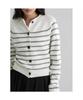 Striped Crop Cardigan Ivory
