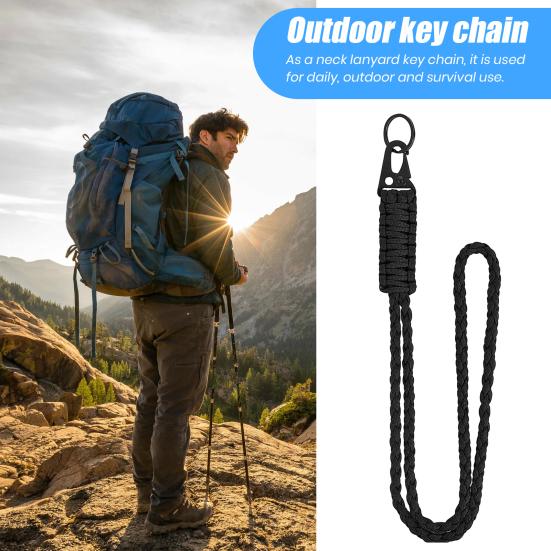 Portable Braided Lanyard for Outdoor Activities Heavy Duty Paracords Lanyard with Buckle Strong