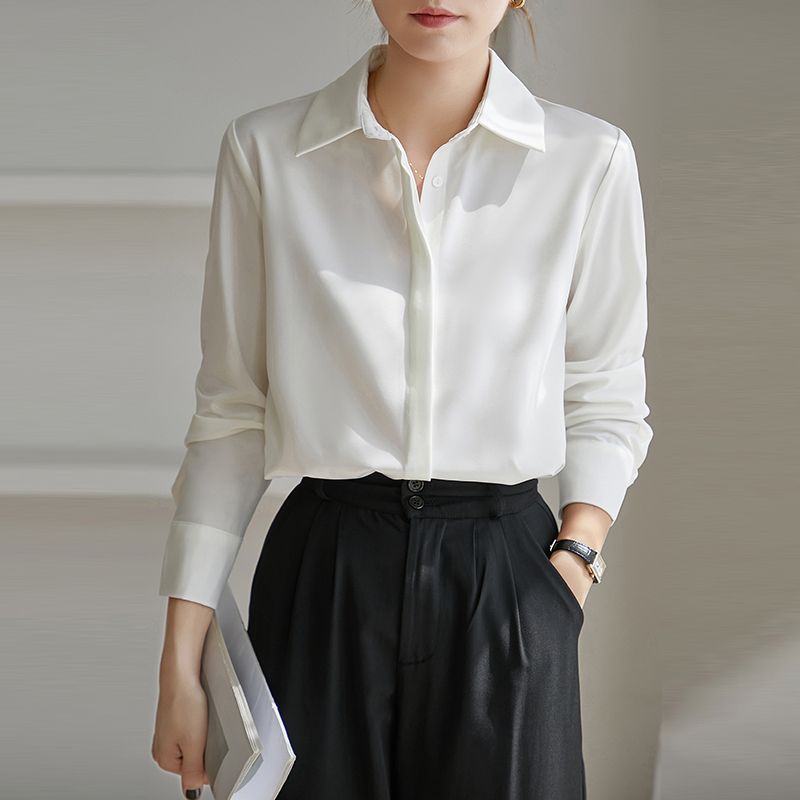 

Short Sleeve Chiffon White Shirt Women s Summer 2025 New Arrival Summer Formal Wear Professional Shoulder Interview White Shirt Autumn White. XL