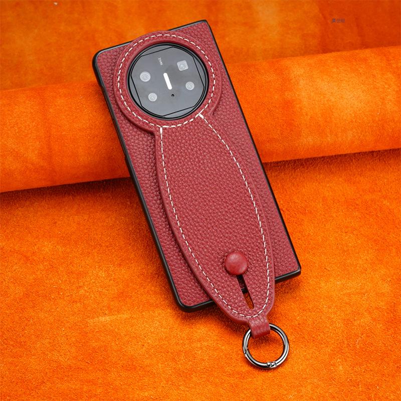 Applicable To Huawei Matex5 Mobile Phone Case Wristband Bracket New X3 Collector's Edition Lychee Pattern Internet Celebrity Business Leather Case