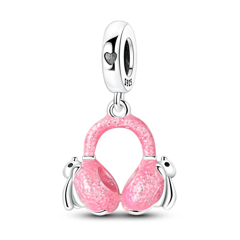 Charms Plata Copper Pink Paper Crane Flower Butterfly Balloon Charm Beads Fit Bracelet Necklace Women'S Diy Jewelry