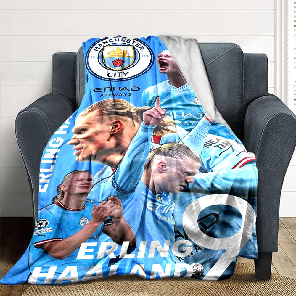1pc Haaland13 Blanket, Gift, for Men and Women, Soft Blanket, Good for Sofa Bed Couch Travel, Lightweight Flannel Blanket