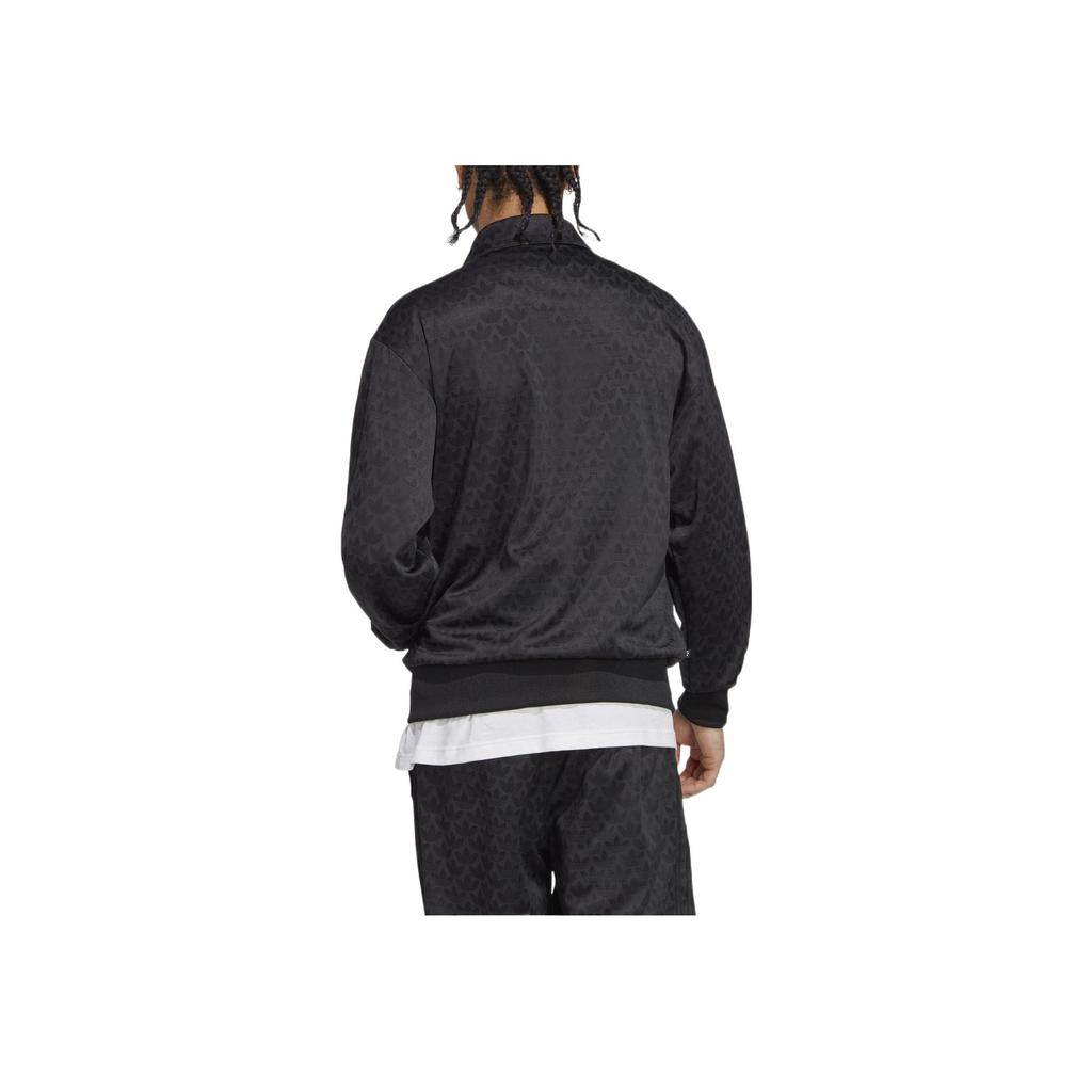 Adidas Originals All Over Logo Print Stand Collar Jacket Men Jacket Black HZ4155
