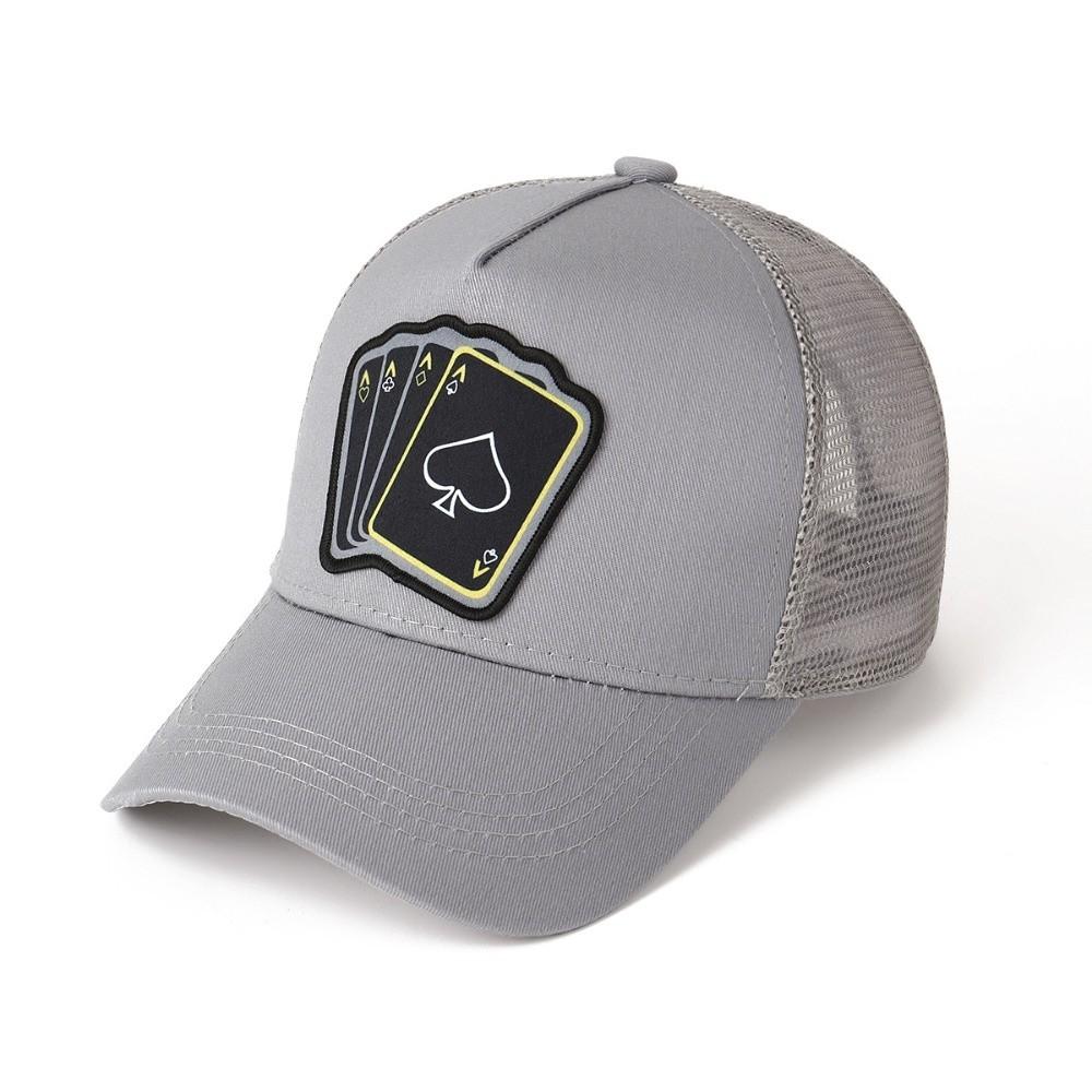 Cotton Embroidered Baseball Cap Adjustable Trucker Hat Fashionable Poker Card Hat  For Men Women