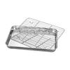 Baking Tray with Removable Cooling Rack Set Non-Stick Square Stainless Steel Baking Pan for Kitchen Cooking Outdoor Table Cart