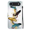 For iPhone 17 Air Case Pattern Printing Anti-Drop Leather Flip Wallet Phone Cover with Lanyard