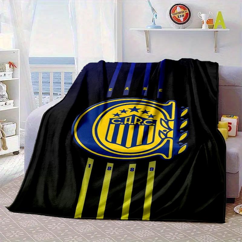 Rosario Central Crest Portable Blanket/Soft Blanket Bedding Blanket Suitable for Travel Camping Living Rooms Offices Sofas Fan Gifts