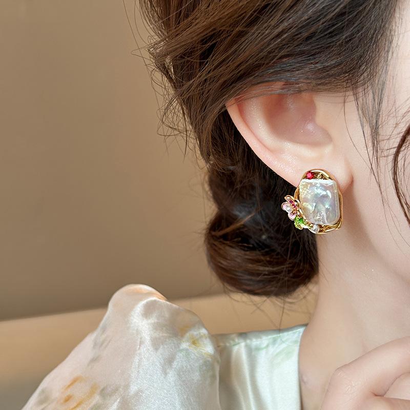 New Arrival Sweet Flower Natural Freshwater Pearl 14K Gold Filled Ladies Stud Earrings For Women Birthday Gifts