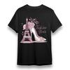Women's Oversize T-shirt With Parisian Chic Graphic Unisex Black 100% Cotton Tee