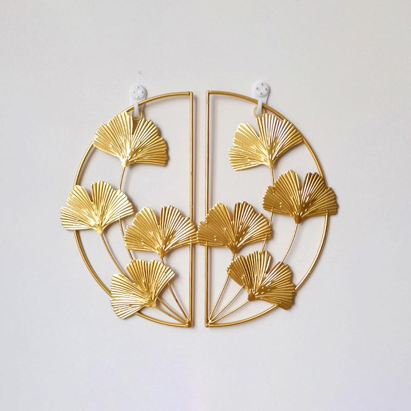 1pc Monstera Leaf Gold Metal Leaf Luxury Iron Ginkgo Leaves Irregular Wall Hanging Ornaments Home Decoration Palm Maple Pendant