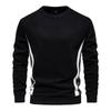 Pullover sportivo casual da uomo, aderente, girocollo, nuovo autunno, felpa da uomo a maniche lunghe, con inserti