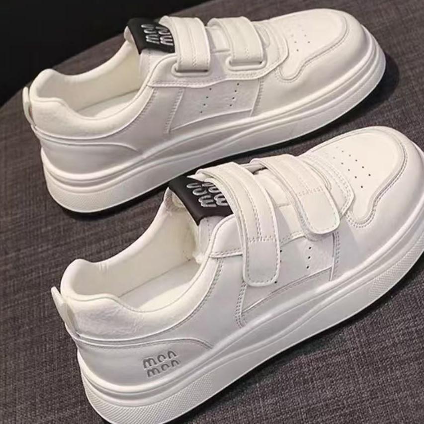 2025 New Spring Thick-soled Velcro Heightening Little White Shoes Women's Shoes Sports Shoes Women's Flow Versatile Casual Shoes