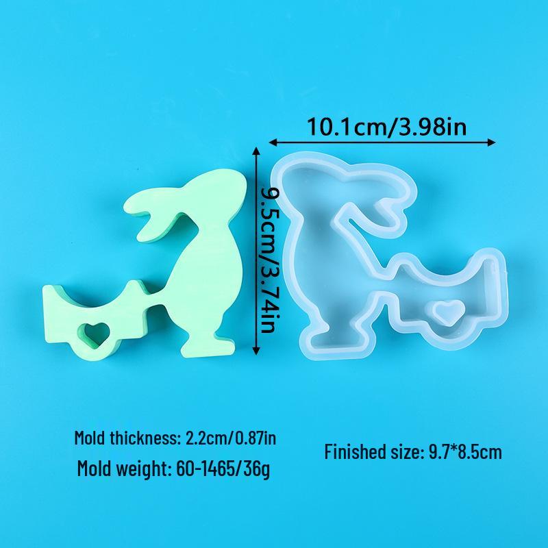 Easter Bunny Candle Holder Silicone Mold for DIY Indoor Decorations