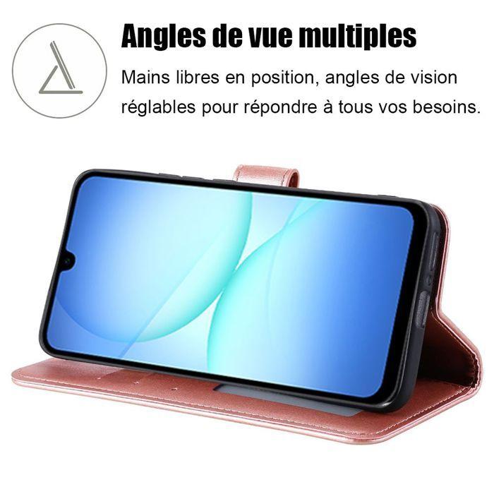 Coque de Protection - BOOLING - Samsung Galaxy A17 5G/4G - Cuir Synthétique Mandala Rose - 2 Vitres
