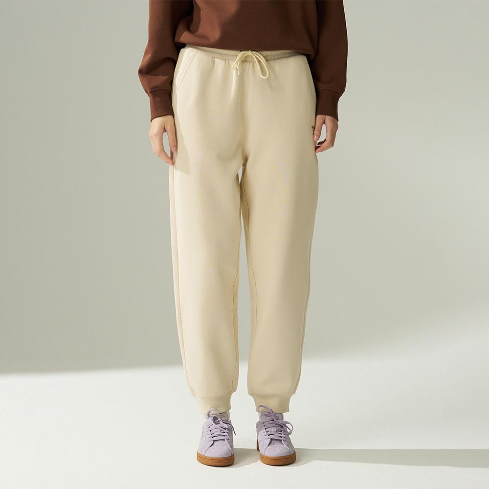 Reebok Casual Versatile Comfortable Solid Color Simple Cuffed Knitted Sports Pants Women bottoms Beige 24FRM604WGM1