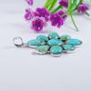 Turquoise Cluster Pendant, 925 Sterling Silver Pendant, Natural Arizona Turquoise Pendant, Gemstone Pendant, Anniversary Pendant