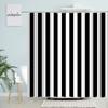 Black and White Striped Shower Curtain Creative Design Geometric Bath Curtains Modern Minimalist Fabric Bathroom Decor Set Hooks