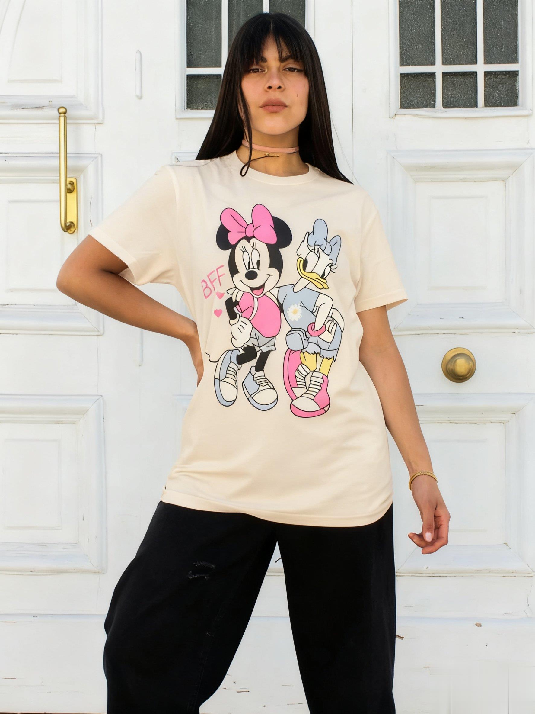 Mickey Mouse Donald Duck Graphic Tshirt Women Men Summer Fashion Oversized Casual Short Sleeve Tee Tops Streetwear Disney Anime S