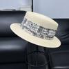 2026 Korean version of fashion small edge straw hat women's summer sweet straw woven flat top top top top hat shopping photo sun protection hat