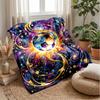 Cosmic Soccer Ball Blanket Personalized Name Flannel Blanket Soft Cozy Plush Throw for Sofa Bed Lightweight Home Decor