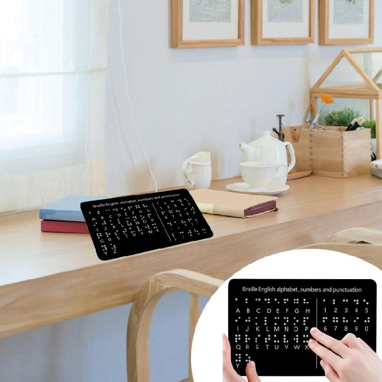 Professional Braille Letter Board with Raised Dots Number and Punctuation Learning Board Portable Braille Teaching Aid