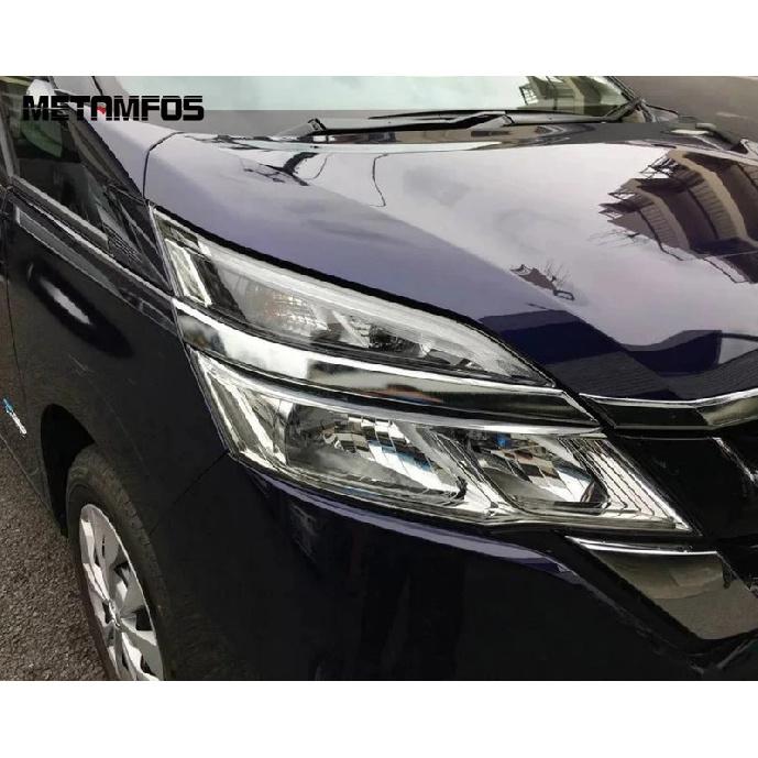 Head Light Lamp Eyelid Eyebrow For Nissan Serena 2016-2018 Chrome Headlight Strip Trim Exterior Accessories Car Styling