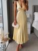 Vestido Elegante de Verano 2024 con Escote en V, Sin Mangas, Espalda Descubierta y Plisado
