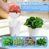 10 st Självvattnande Blomkruka Dubbelskikts Plast Planteringskruka med Bomullssnöre & Genomskinlig Innerkopp Trädgård Liten Blomkruka