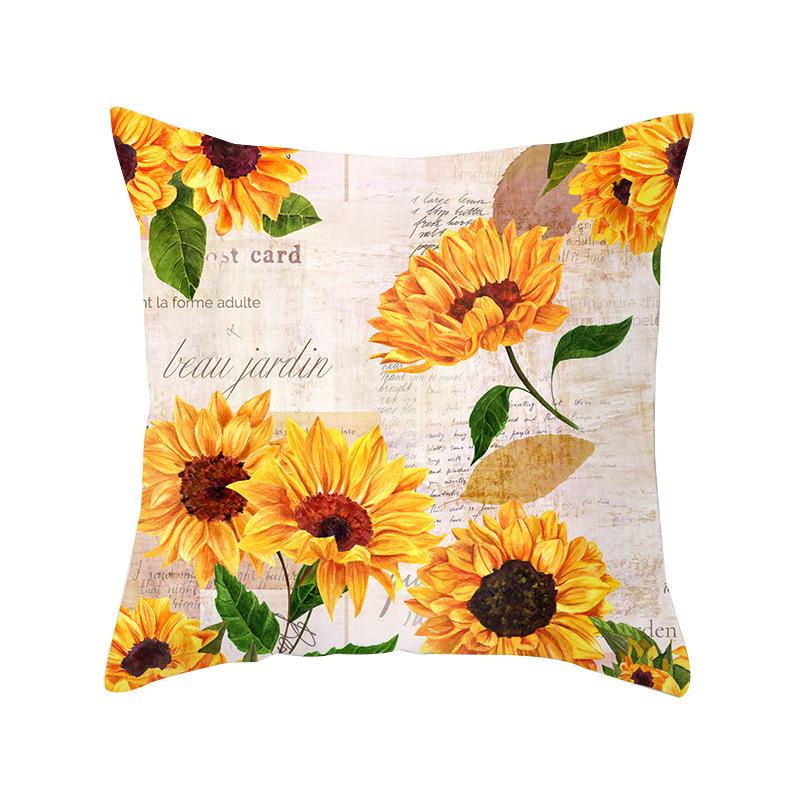 New Spring And Summer Sunflower Sunflower Pillow Case Home Sofa Pillow Does Not Include Core Floral Cushion Cover Quality