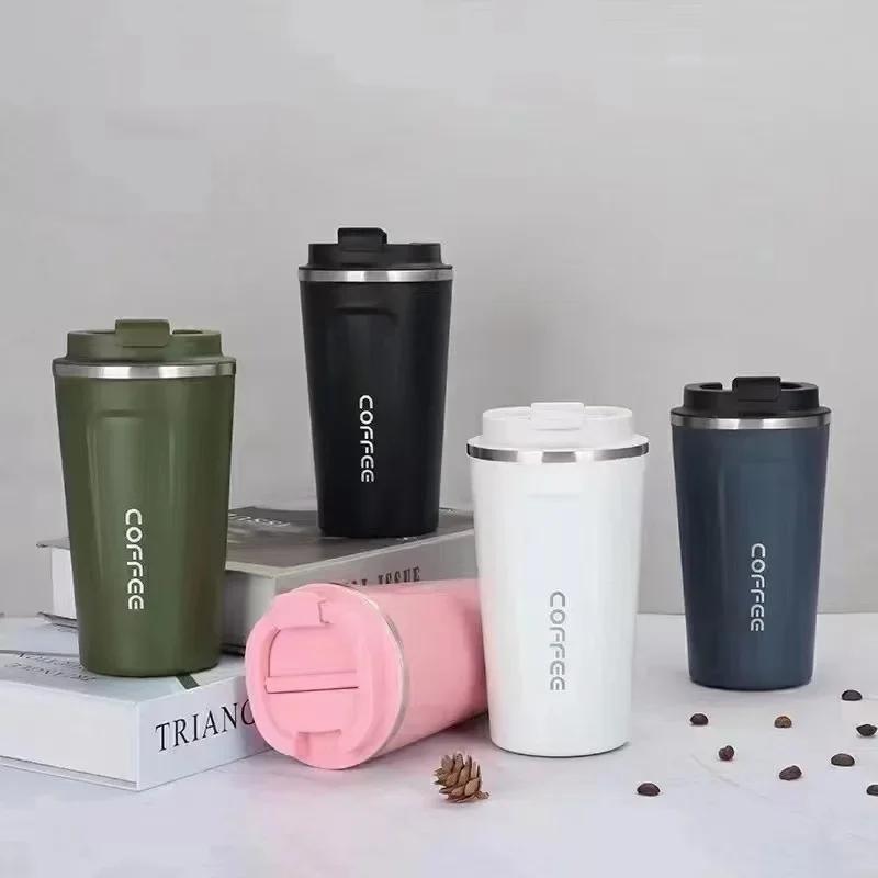 New 304 Stainless Steel Coffee Cup Thermal Mugs Leak-Proof Thermos Water Bottle Tea Coffee Mug Vacuum Insulated Bottle 380/510ML