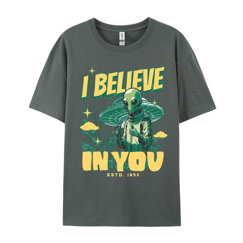 High Quality 3D Printing Tshirts Alien I Believe in You Tshirts 100 Cotton Tops Tees for Men Tops T Shirt