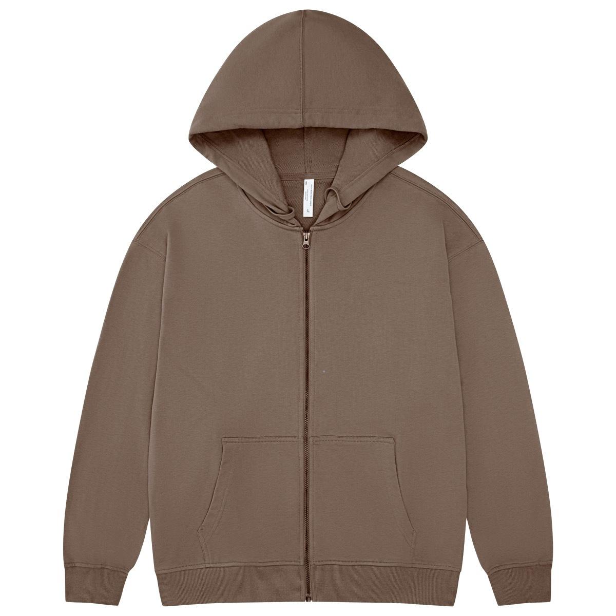 

Мужская осенне-зимняя американская модная брендовая куртка на молнии с капюшоном, кардиган в стиле ретро из чистого хлопка, свободная куртка для мужчин и женщин 2XL серо-коричневый