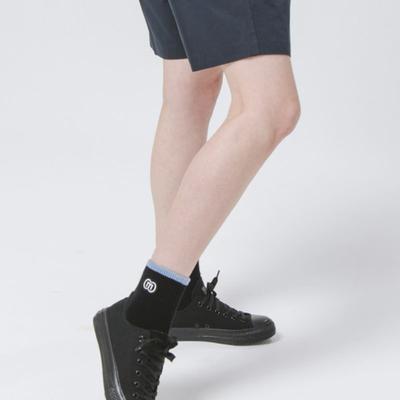 DOYOUKNOWMC ALL SEASON Terry Stripe Color Block Black Ankle Socks