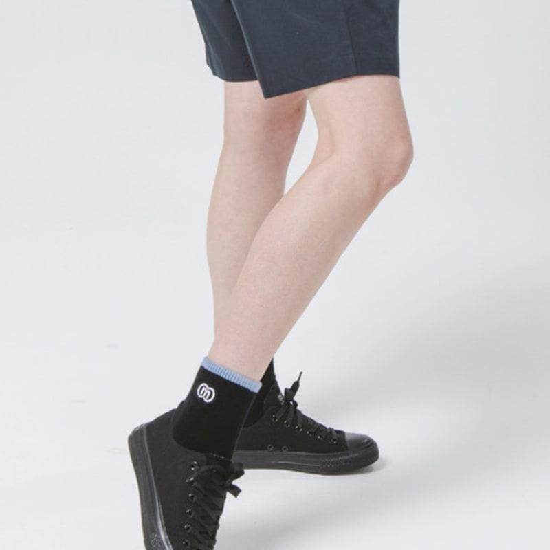 

DOYOUKNOWMC ALL SEASON Terry Stripe Color Block Black Ankle Socks black
