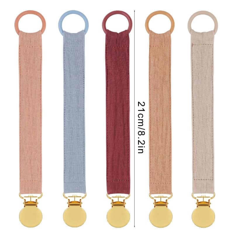 Ser of 5Pcs Pacifier Clip Chain for Baby Soft and Safe Infant Toddler Soother Holder Rope Prevent Loss and Contamination