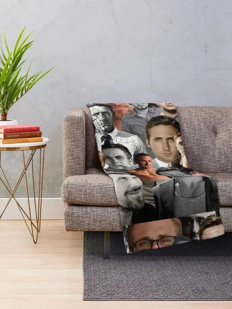Ryan Gosling Collage Throw Blanket Furrys Bed Linens Wednesday Sofa Bed Anime Blankets