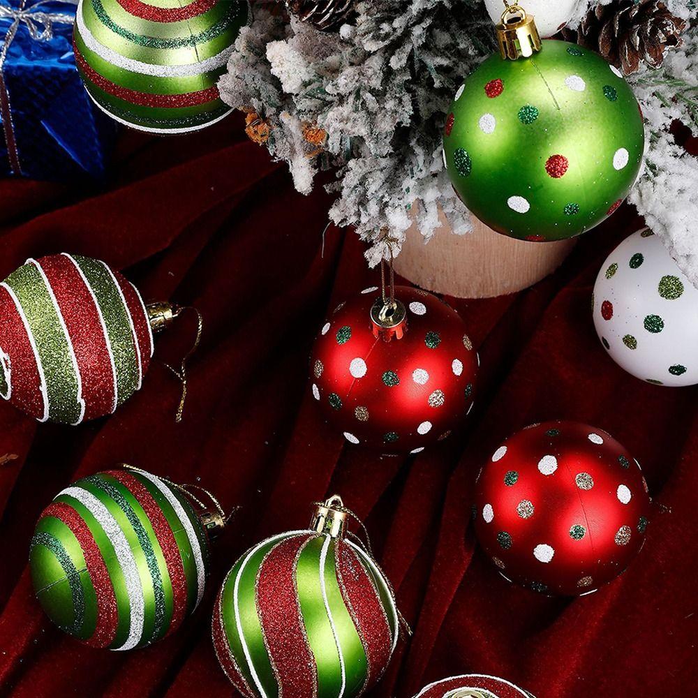 12pcs Plastic Electroplated Hanging Balls 6cm Xmas Tree Pendants  Home New Year Festival Gift