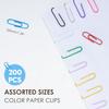 200 Pcs Medium 33 mm/1.3Inch Size Colored Paper Clip with Plastic Box Coated Metal PaperClips Office for School and Personal Use