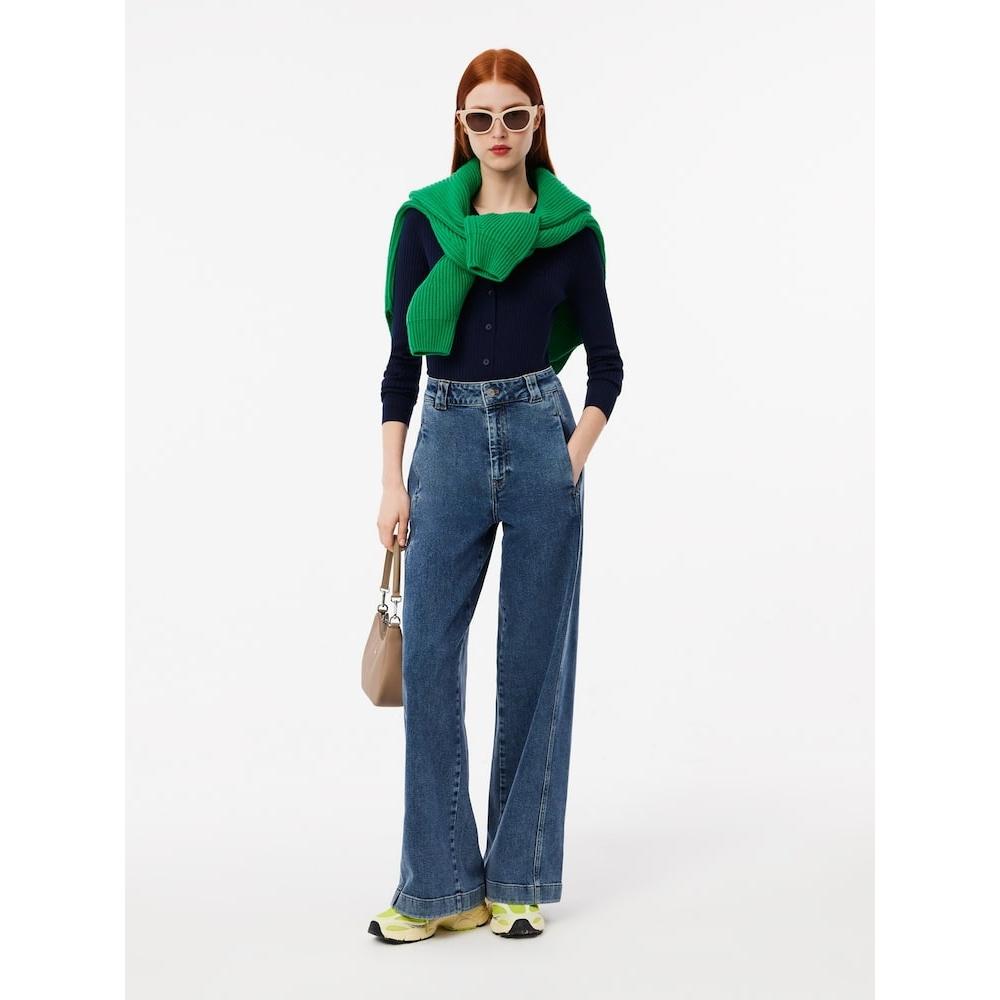 Lacoste Dámský kardigan úzkého střihu s žebrováním a kulatým výstřihem Af2560 54n 166 q2nAf2560 54n166