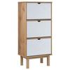 VidaXL Armoire à chaussures OTTA et 3 tiroirs Marron et blanc Bois pin 351311