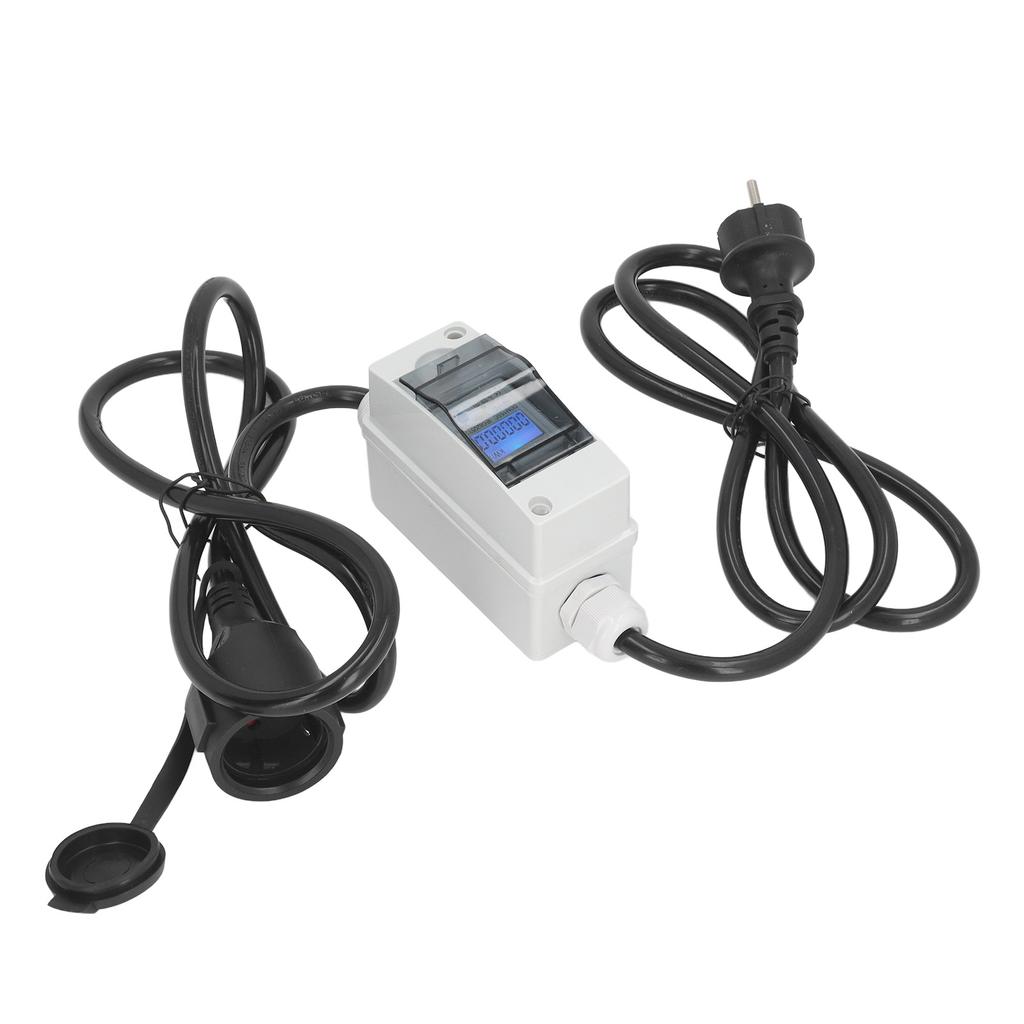 Mobile Digital Electricity Meter IP65 Waterproof Portable LCD Display Electricity Usage Monitor EU P